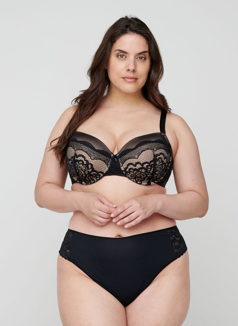 3-pack g-string met kanten rand, Black, Model