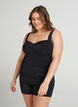 Tankini met drapering, Zwart, Model image number 1