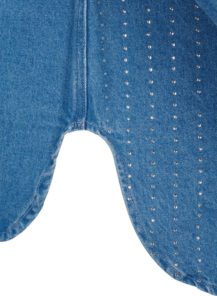 Denim shirt met strasssteentjes, Light Blue Denim, Packshot image number 3