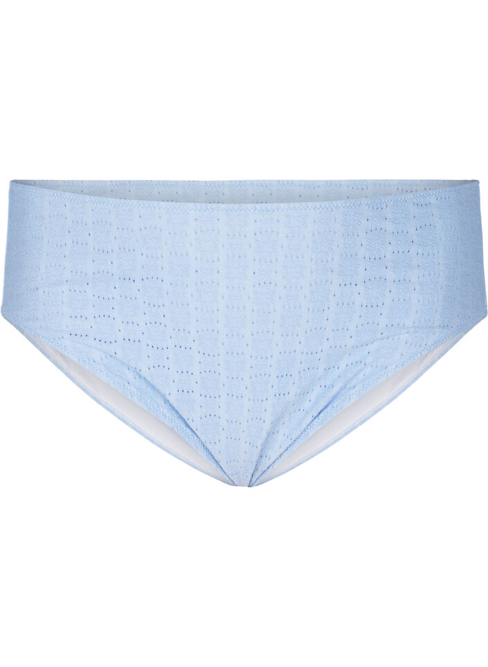 Bikinibroekje met een tai-cut en textuurpatroon, Placid Blue, Packshot