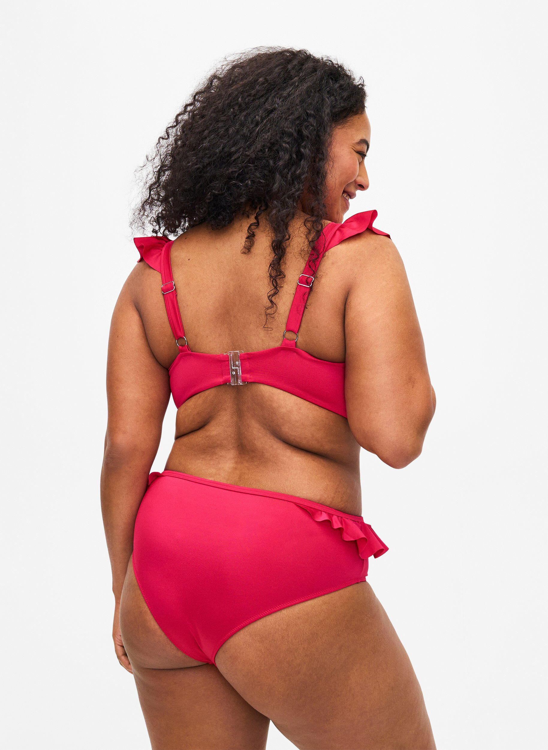 ZizziBikinislip met ruches, Roze, Model image number 1