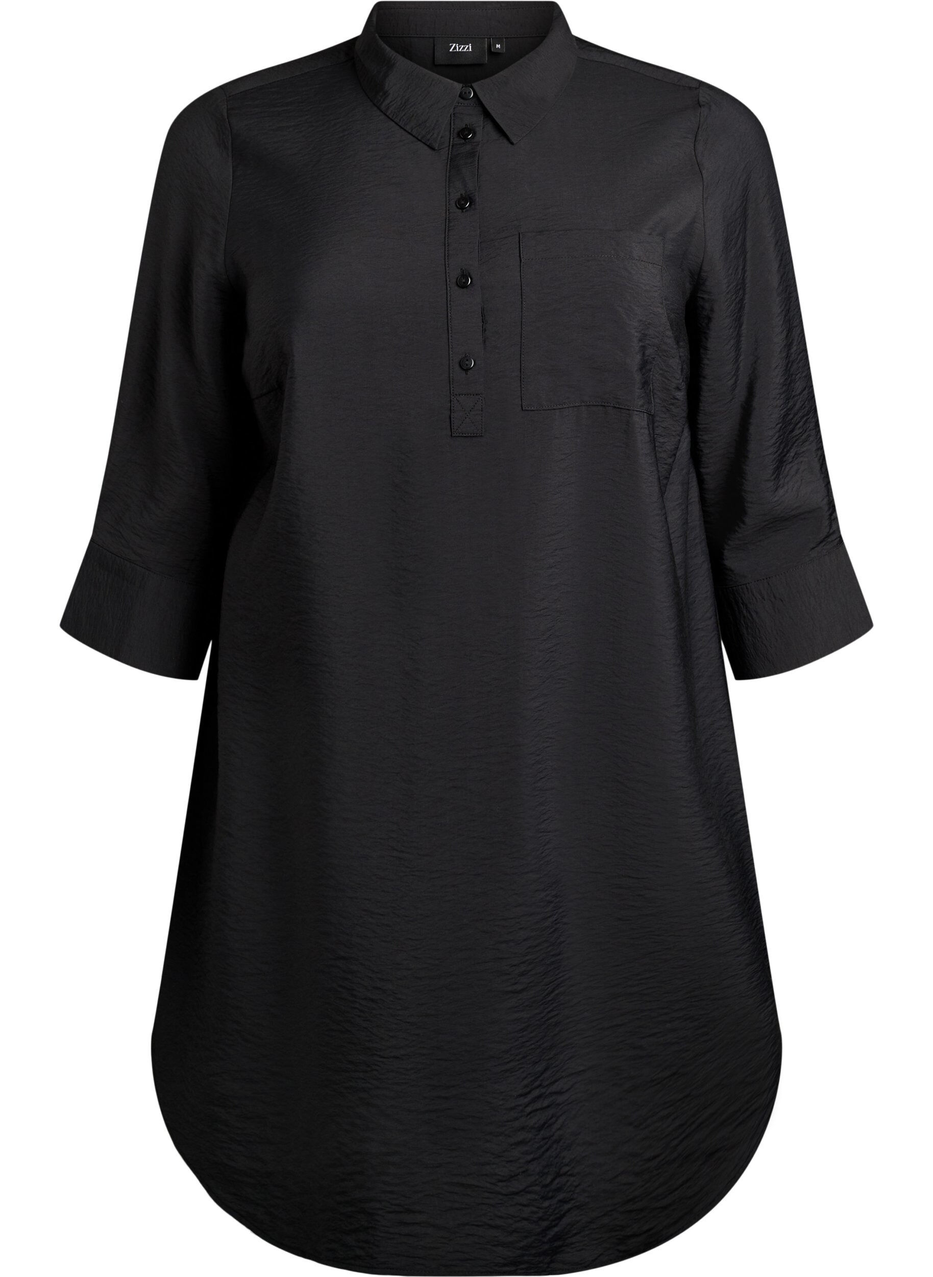 Korte jurk met kraag en borstzak