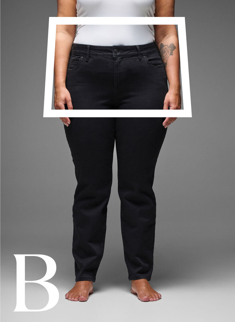 Strakke pasvorm jeans met een normale taille, Black, Model image number 1