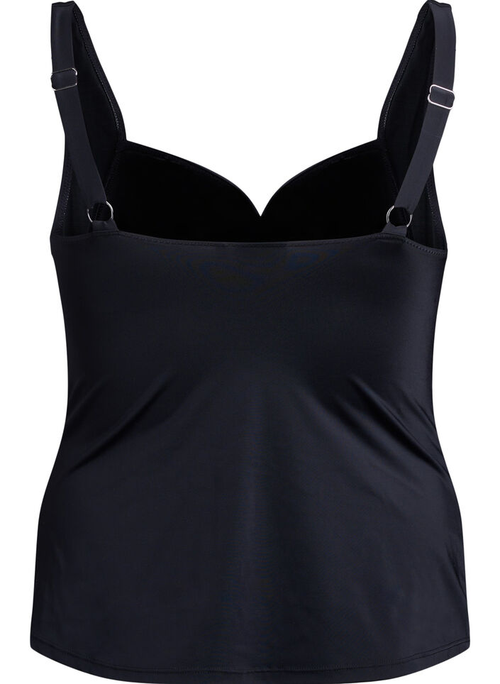 Tankini met draperingen, Zwart, Packshot image number 1