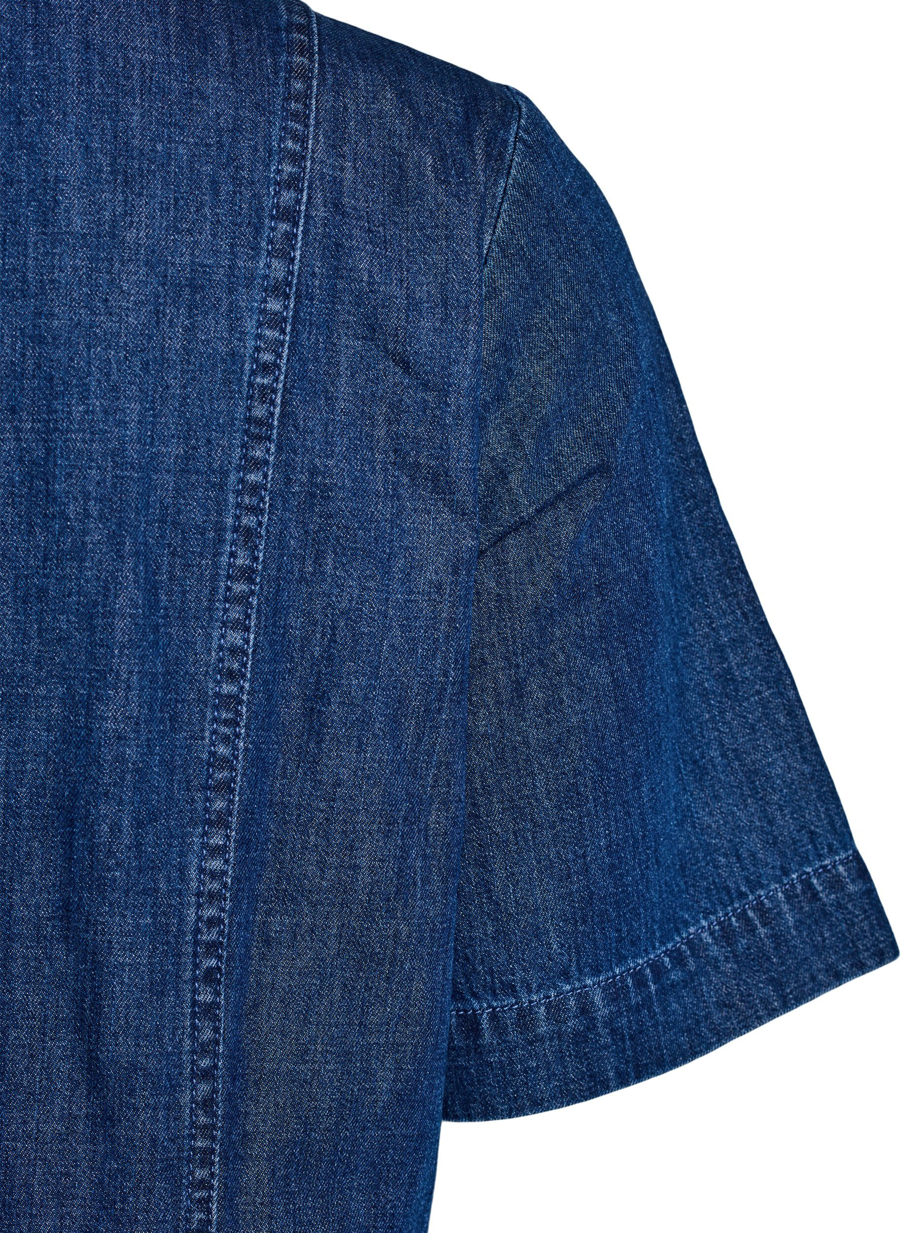 ZizziHalflange denim overhemdjurk, Blauw, Packshot image number 4