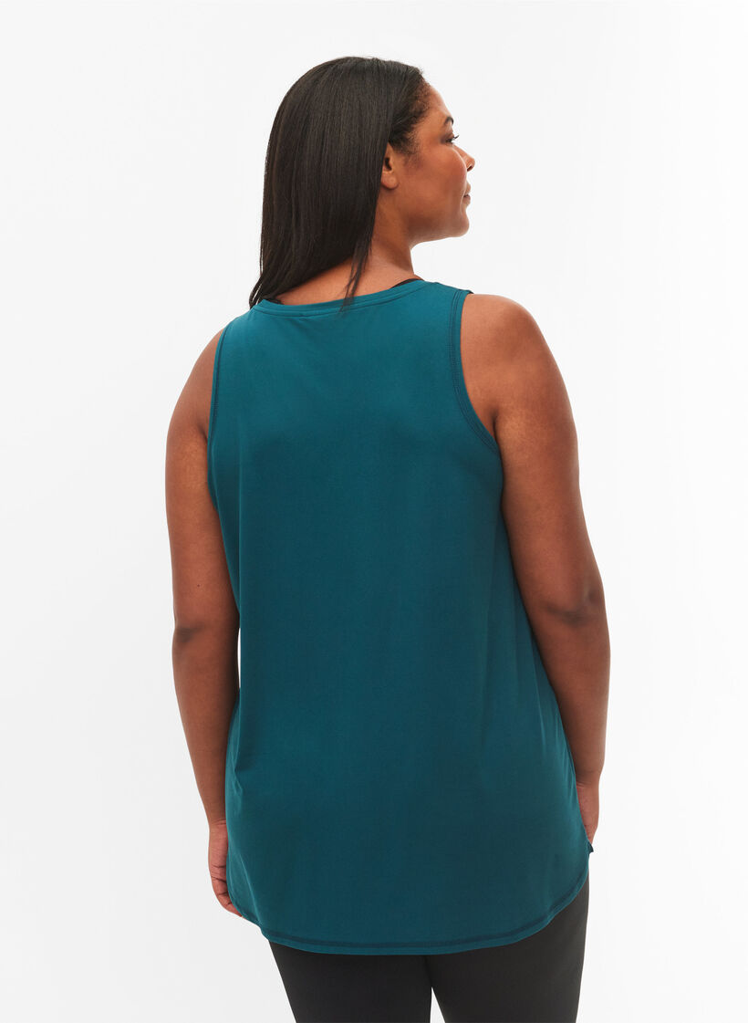 Sporttop met v-hals, Groen, Model image number 2