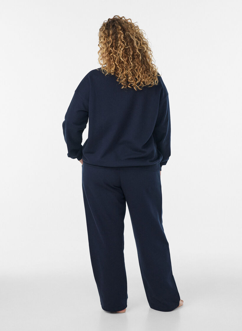 Sweatshirt met tekstprint, Blauw, Model image number 2