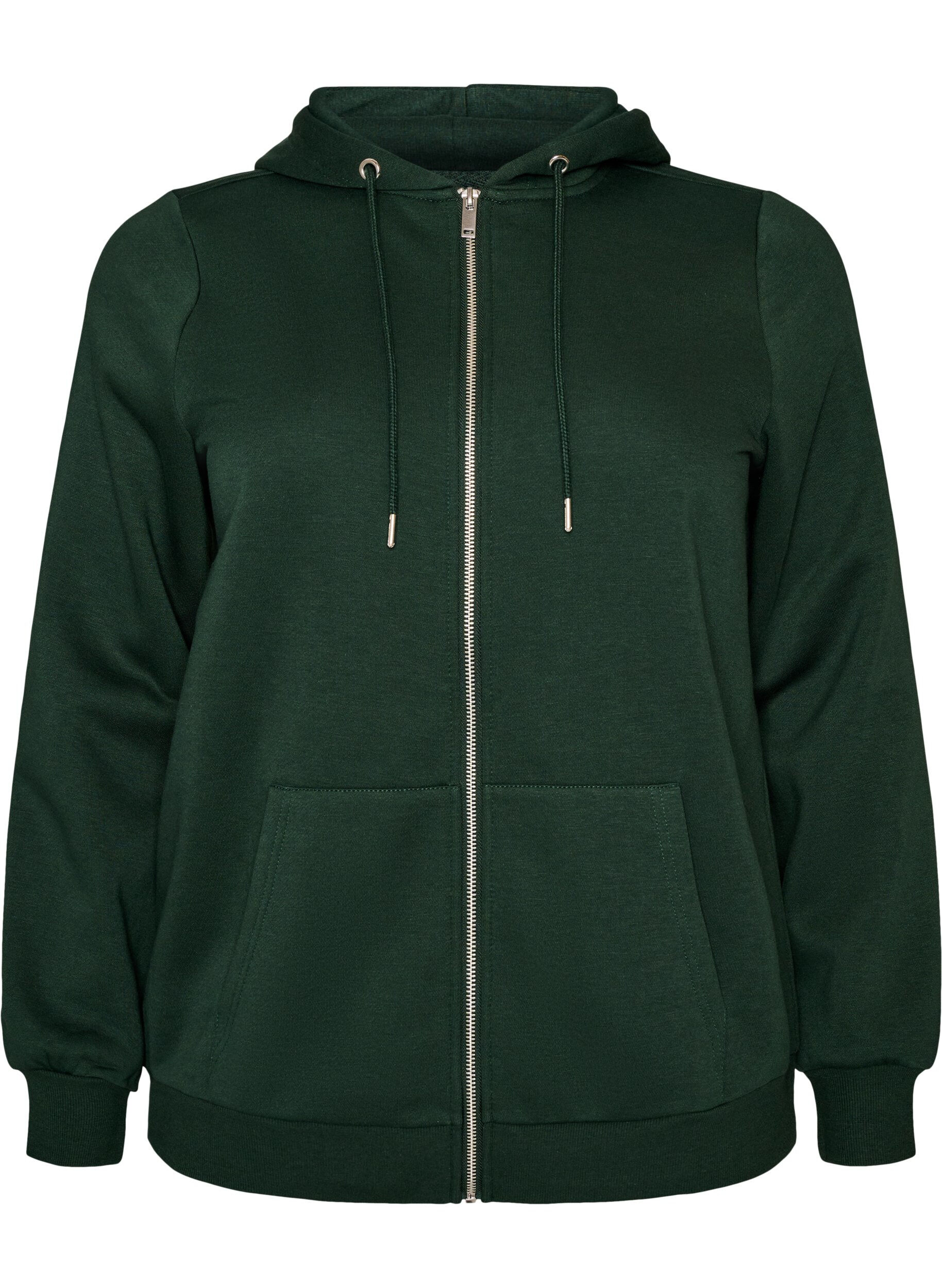 Sweatshirt met capuchon, ritssluiting en zakken