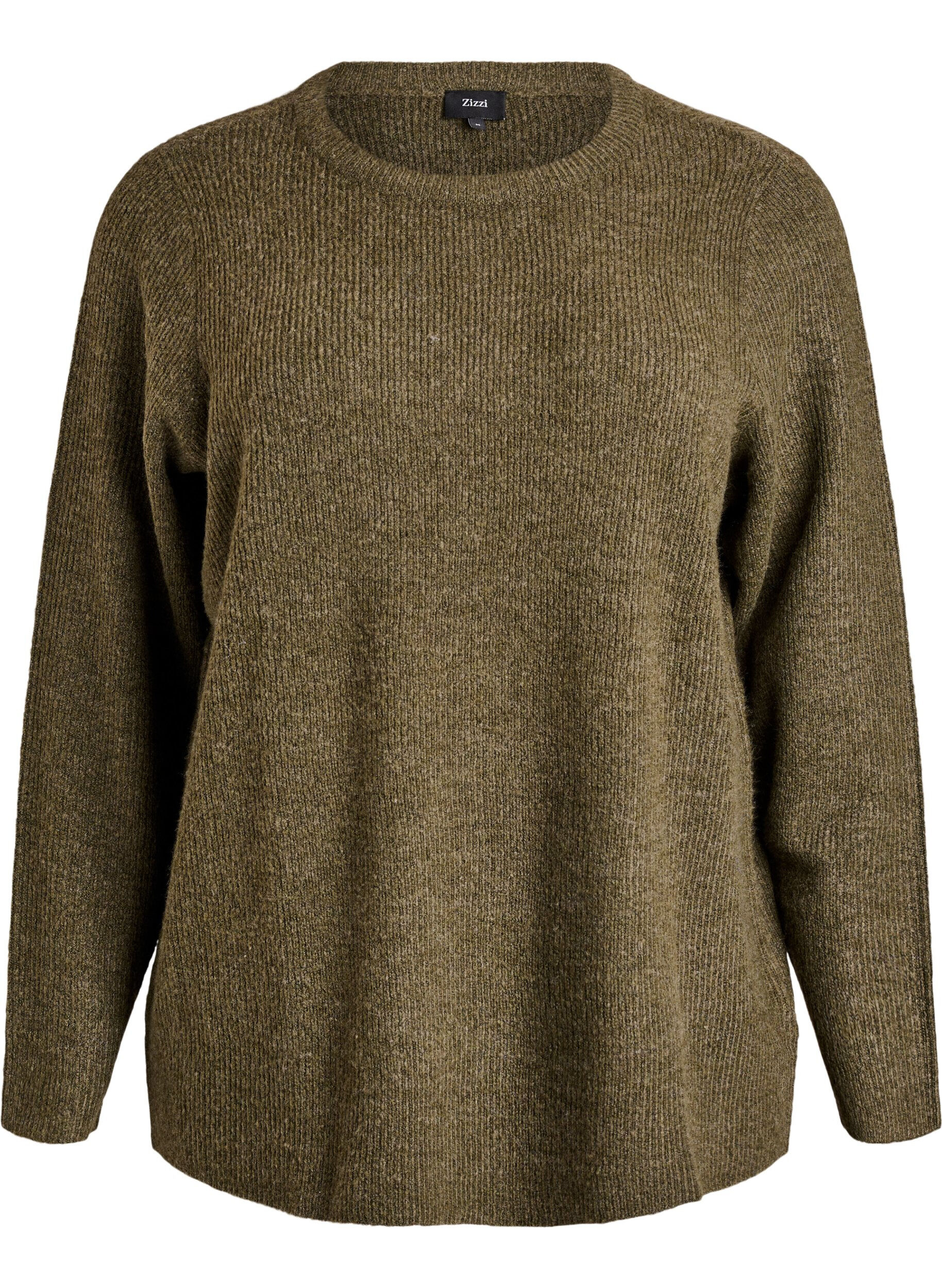 Melange breisel blouse met ronde hals