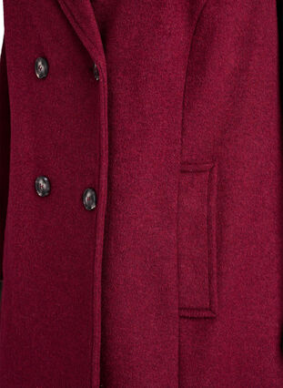 ZizziWollen jas met dubbele knoopsluiting, Rood, Packshot image number 3