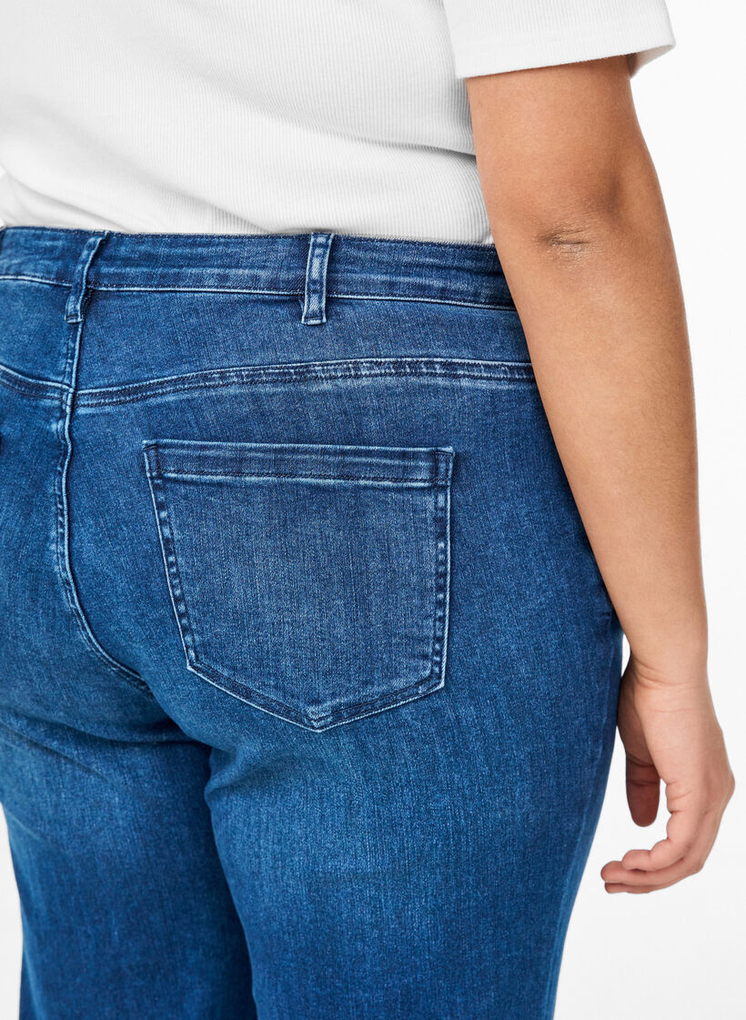 High-waist bootcut jeans, Blauw, Model image number 1
