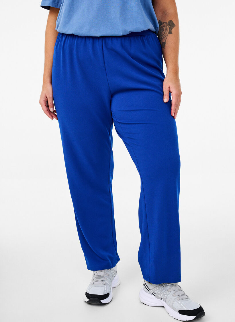 Broek met rechte pasvorm, Blauw, Model image number 2