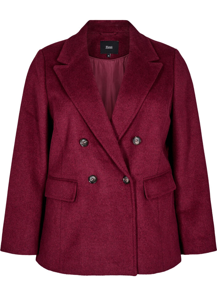 Blazer met een double-breasted sluiting en klassieke revers, Rood, Packshot image number 0