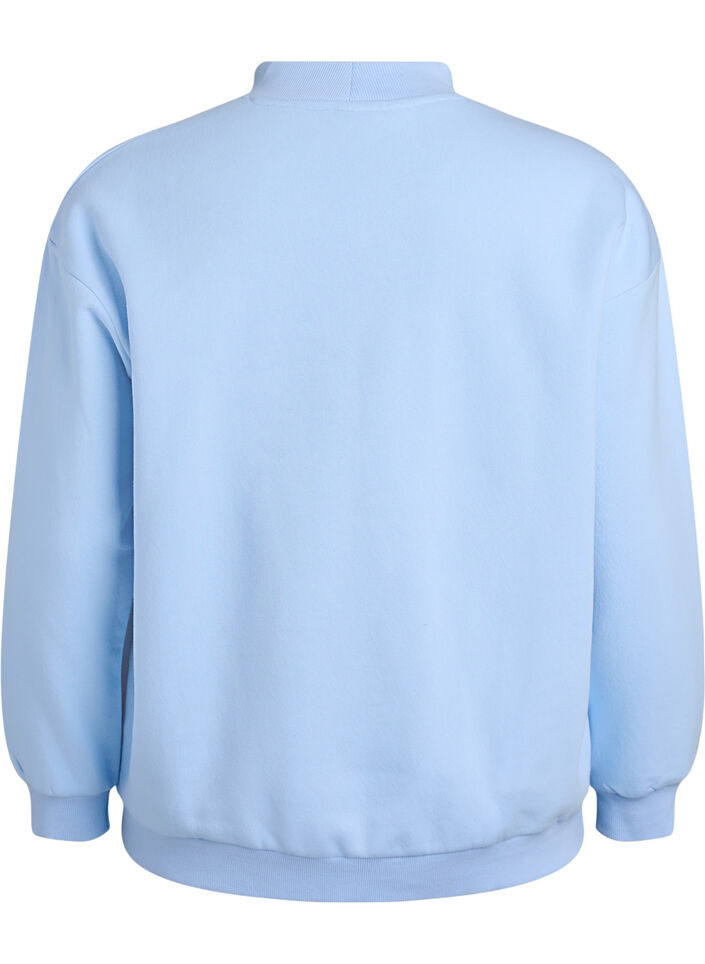 Sweatshirt met hoge kraag en lange mouwen, Blauw, Packshot image number 1