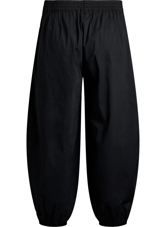 Pantalon ballon avec poches et ceinture &eacute;lastique, Noir, Packshot image number 1