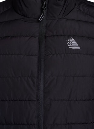 ZizziSportieve gewatteerde jas met hoge kraag en zakken, Black, Packshot image number 2