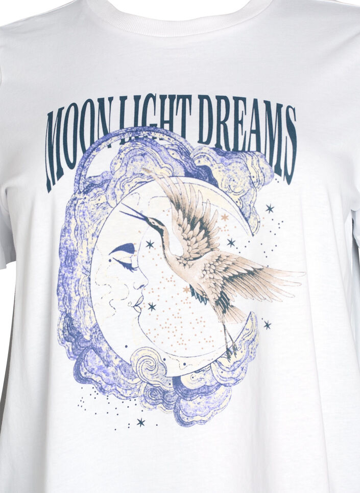 Katoenen T-shirt met print op de voorkant, Wit, Packshot image number 2
