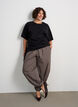 Balloonbroek met hoge taille en all-overpatroon, Bruin, Model image number 0