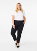 Broek met hoge taille en rechte pijpen, Zwart, Model image number 0