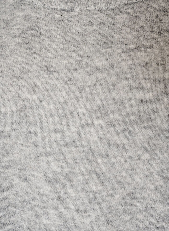 Losse gebreide blouse met alpaca en wol, Grijs, Packshot image number 2