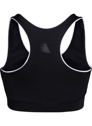 ZizziRacerback sport-bh met contrasterende biezen, Black w. Piping, Packshot image number 1