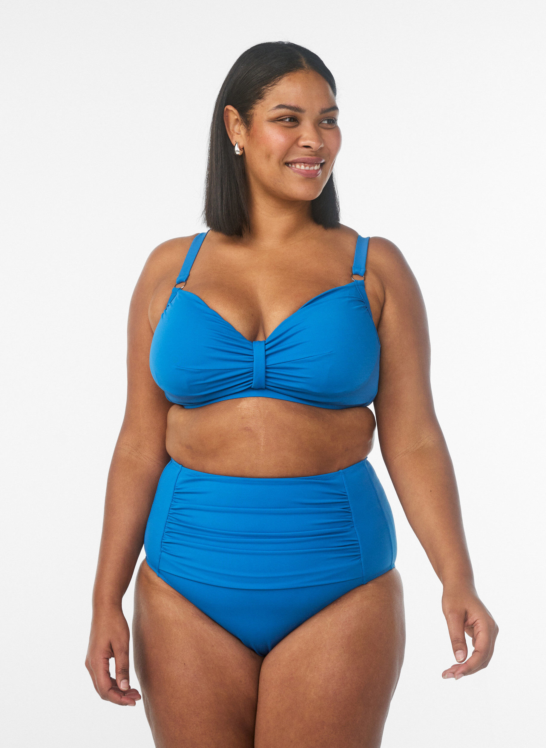 ZizziBikinibroekje met high waist, Blauw, Model image number 0