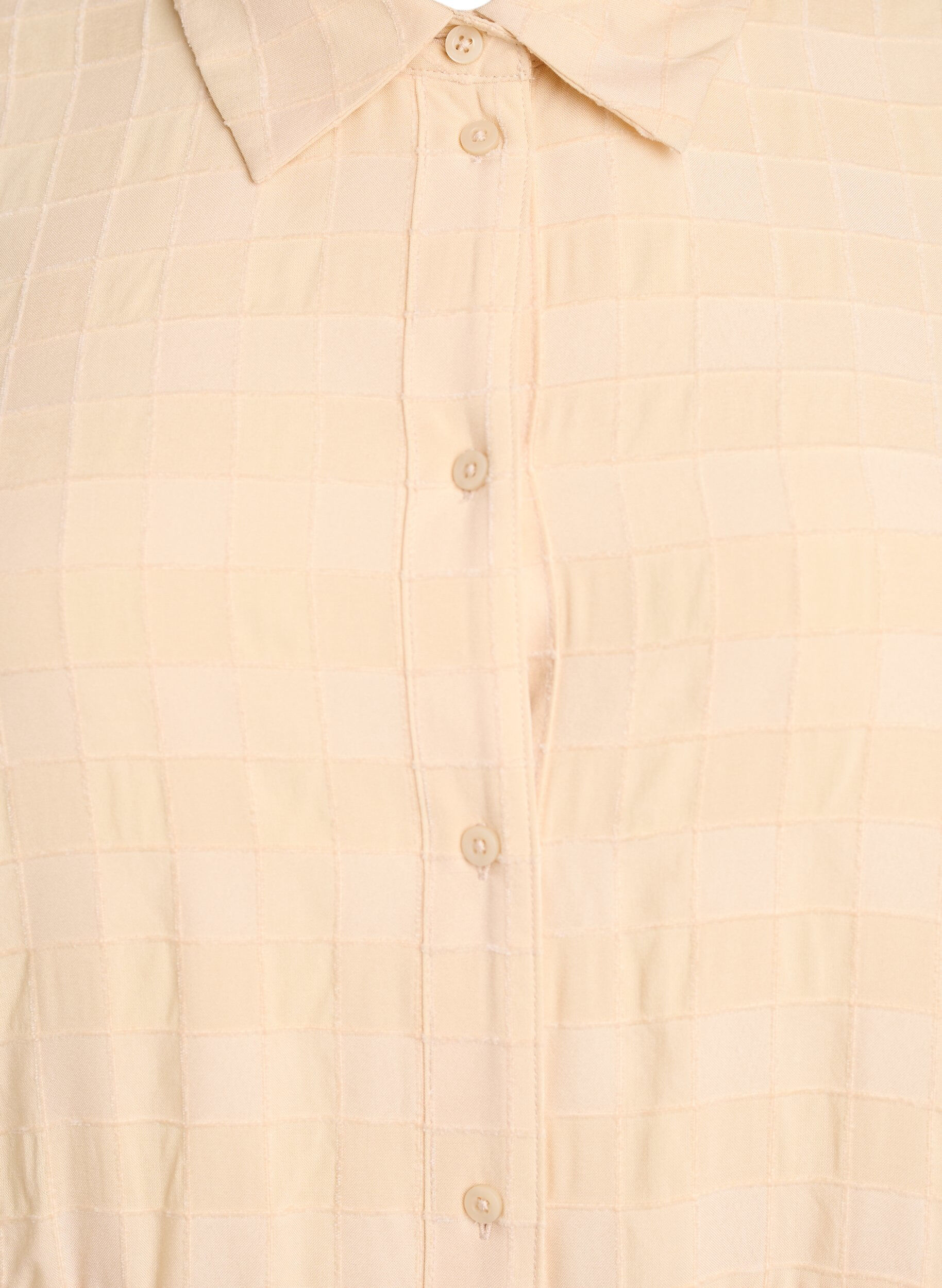 ZizziKorte overhemdjurk met een geruite textuur en 1/2 mouwen, Geel, Packshot image number 2