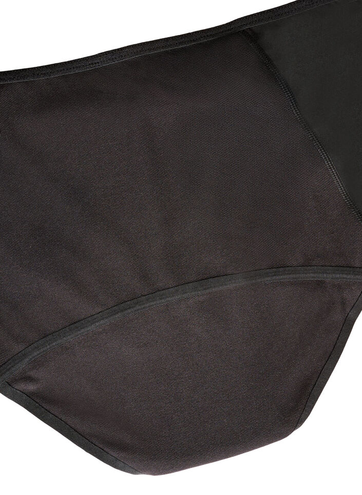 High-waisted katoenen nachtelijke menstruatiepanties, Zwart, Packshot image number 4