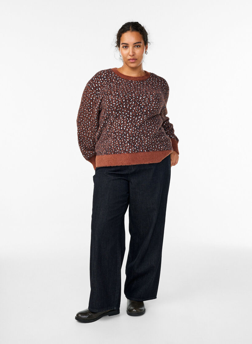 Breisel met dierenprint en zachte afwerking, Rood, Model