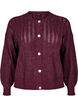 Gebreide cardigan met opengewerkt patroon, Donker Bordeaux, Packshot image number 0