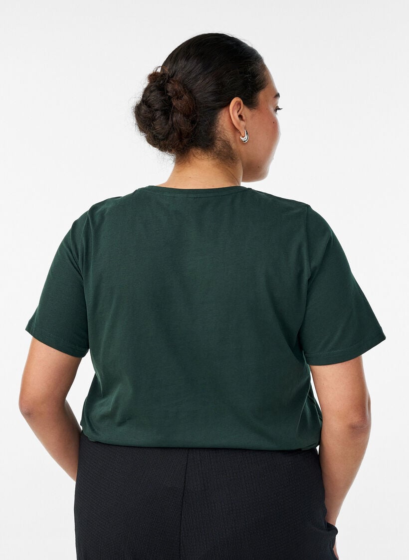 T-shirt met motief, Groen, Model image number 2