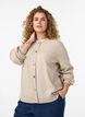 Vest in zacht breisel met goudkleurige knopen, Beige, Model image number 0