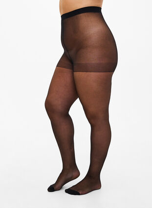 Zizzi2-pak panty's in 20 denier, Black, Model image number 0