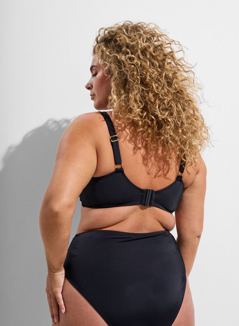 Bikinibeha met beugel en goudkleurig detail, Zwart, Model image number 2