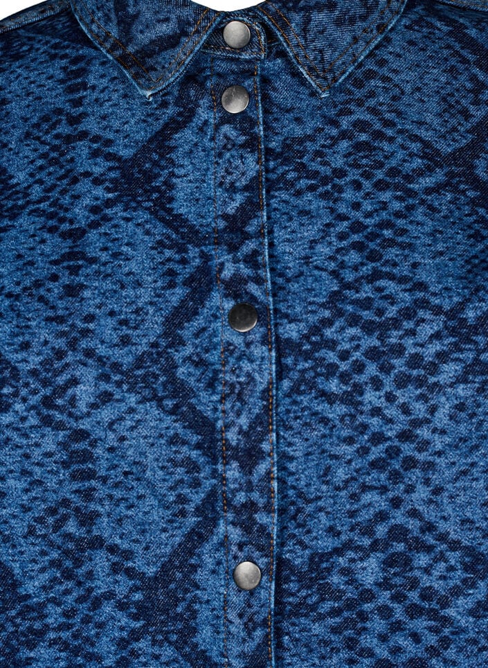 Losse denimblouse met slangenprint, Denim Snake AOP, Packshot