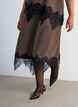 Midi-rok met kanten afwerking en ruitpatroon, Bruin, Model image number 2