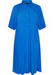 Midi shirtjurk met korte mouwen, Blauw, Packshot image number 0