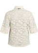 Kanten blouse met kraag en 1/2 mouwen, Vanille, Packshot image number 1