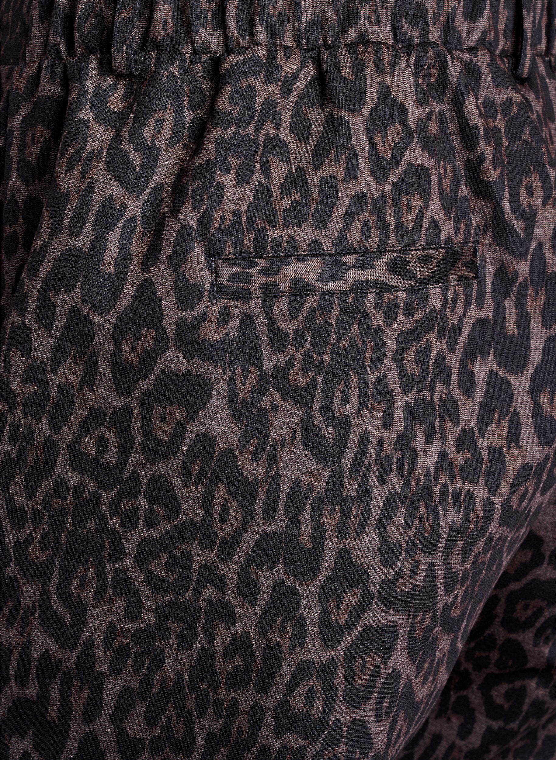 ZizziGecropte broek met luipaardprint, Bruin, Packshot image number 3