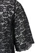 Kanten blouse met korte mouwen en ronde hals, Zwart, Packshot image number 3