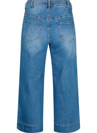 ZizziCropped jeans met flare, Blue denim, Packshot image number 1
