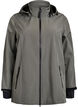 Korte softshell jas met afneembare capuchon, Grijs, Packshot image number 0