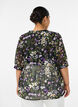 Blouse met bloemenprint en V-hals, Zwart, Model image number 2