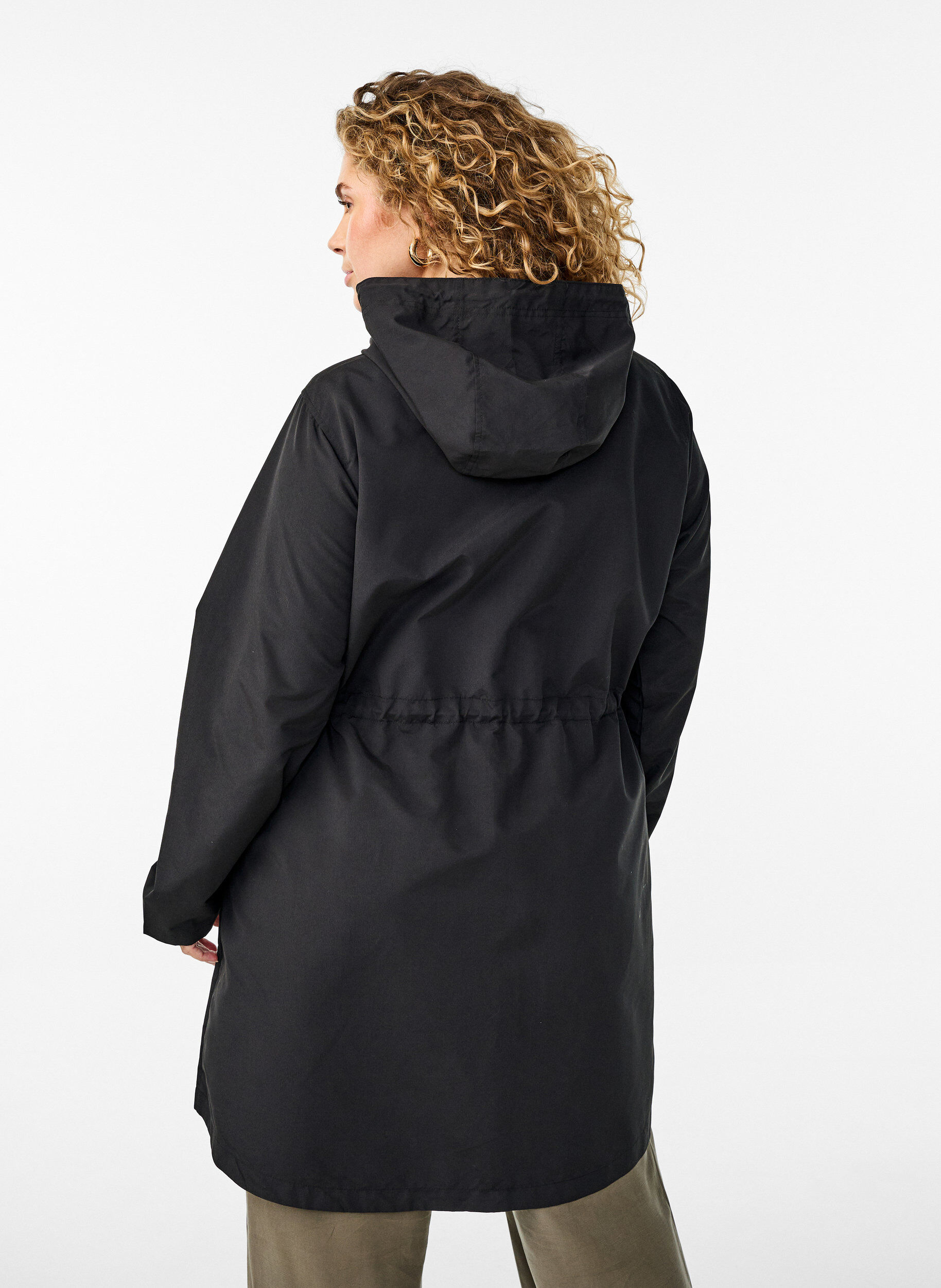 ZizziFLASH - Waterafstotende parka met capuchon, Zwart, Model image number 2