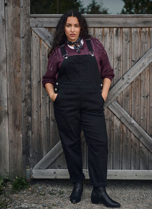 ZizziDenim overalls, Black, Image image number 0