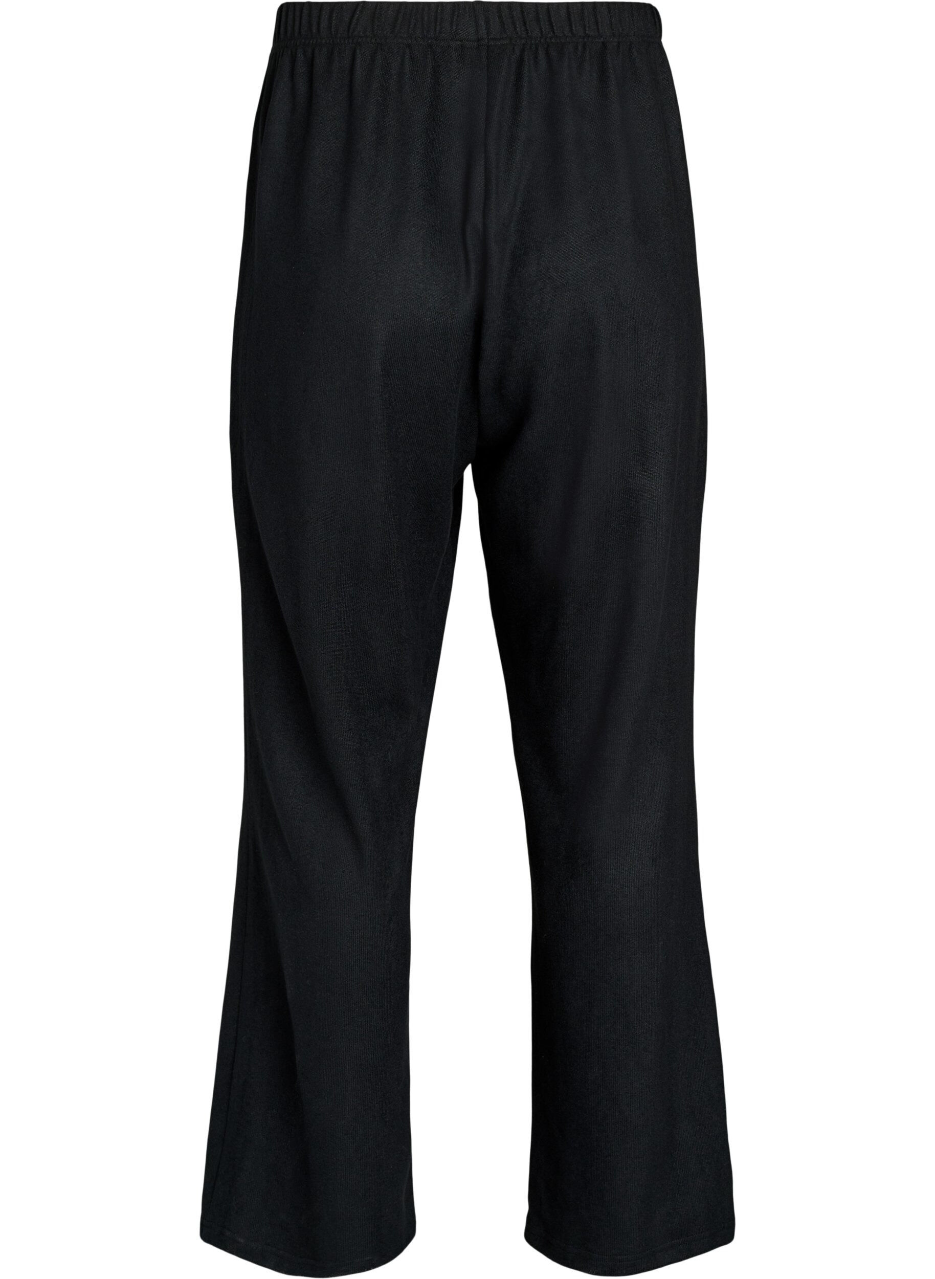 ZizziHigh waist jerseybroek met wijde pijpen, Zwart, Packshot image number 1