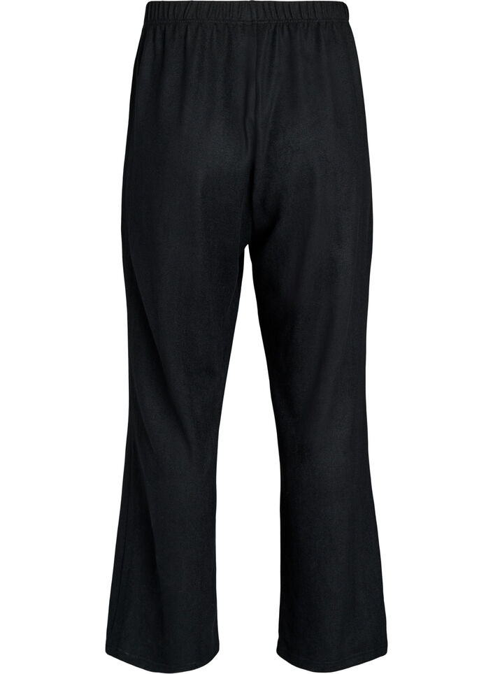 High waist jerseybroek met wijde pijpen, Zwart, Packshot image number 1