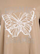 Biologisch katoenen T-shirt met strass en vlinder motief, Bruin, Packshot image number 2