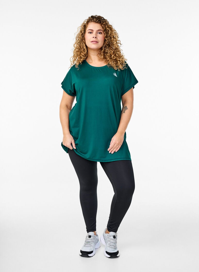 Lang workout T-shirt, Groen, Model image number 1