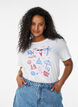 Dit T-shirt van biologisch katoen met strandprint, Wit, Model image number 0